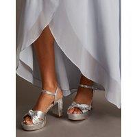 Buckle Platform Open Toe Heels