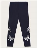 Cotton Rich Sequin Bow Leggings (3-13 Yrs)