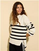 Wool Rich Striped Relaxed Jumper