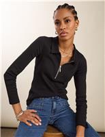 Pure Cotton Half Zip Top