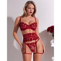 Rosetta Embroidered Mesh Tanga Thong
