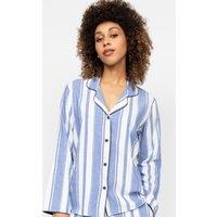 Pure Cotton Striped Revere Pyjama Top