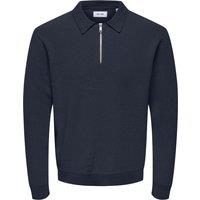 Pure Cotton Half Zip Long Sleeve Polo Shirt