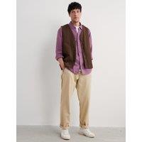 Tapered Fit Pure Cotton Flat Front Trousers