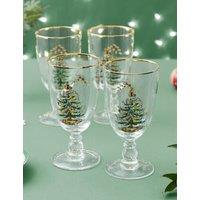 Set of 4 Christmas Tree Wine Tumblers