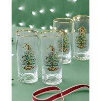Set of 4 Christmas Tree Hi Ball Glasses