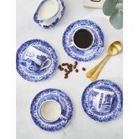 Set of 4 Blue Italian Cups & Saucers