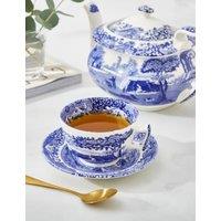 Set of 4 Blue Italian Cups & Saucers