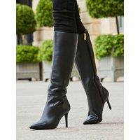 Leather Stiletto Heel Knee High Boots