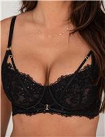 Intense Sequin Lace Wired Balcony Bra B-G