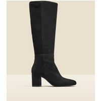 Suede Block Heel Knee High Boots