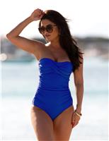 Pour Moi Santa Monica Regular Fit Bandeau Control Swimsuit Navy