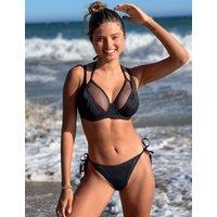 Pour Moi Glamazon Tie Side High Leg Bikini Bottoms Black