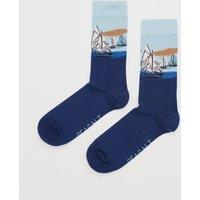 Sailing Boats Cotton Rich Socks