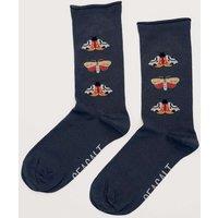 Seasalt Cornwall Butterfly Ankle High Socks Dark Navy Mix