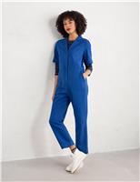 Linen Blend Cropped Jumpsuit