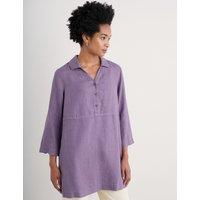 Seasalt Cornwall Pure Linen Collared Tunic Purple