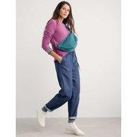 Denim Tapered Trousers with Linen