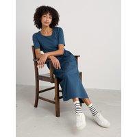 Cotton Rich Scoop Neck Midaxi Waisted Dress