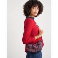 Leather Checked Cross Body Bag