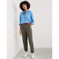 Pure Cotton Tapered Cropped Trousers