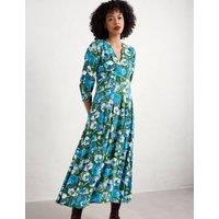 Floral V-Neck Midaxi Waisted Dress