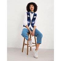 Wool Blend Striped V-Neck Knitted Vest