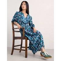 Pure Cotton Floral Midaxi Waisted Dress
