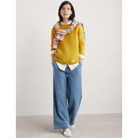 Pure Cotton Textured Crew Neck Jumper