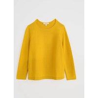 Pure Cotton Textured Crew Neck Jumper