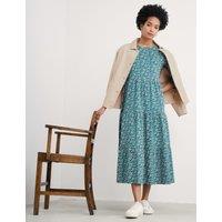 Pure Cotton Floral Midaxi Tiered Dress