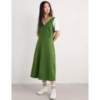 Cord V-Neck Midi Shift Dress