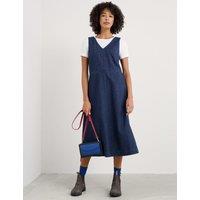 Seasalt Cornwall Denim V-Neck Midi Shift Dress Blue