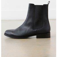 Finery London Leather Chelsea Flat Ankle Boots Black