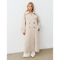 Belted Double Breasted Longline Trench Coat