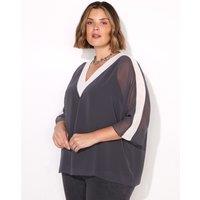 Colour Block V-Neck Top