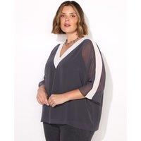Colour Block V-Neck Top