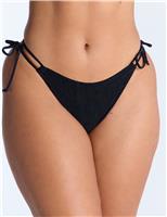 Ibiza Textured Tie Side Bikini Bottoms