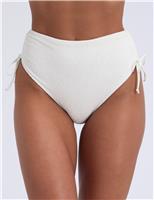 Boux Avenue Ibiza Textured High Waisted Bikini Bottoms Ecru