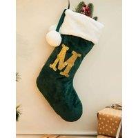 Personalised Green Velvet Small Christmas Stocking