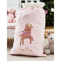 Personalised Reindeer Pink Sack