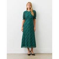 Mela Lace Short Sleeve Midi Tea Dress