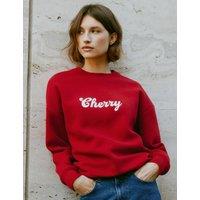 Cotton Rich Cherry Slogan Sweatshirt