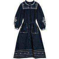 Pure Cotton Embroidered Midi Smock Dress