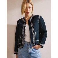Pure Cotton Embroidered Cropped Jacket