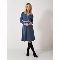 Jersey V-Neck Knee Length Skater Dress