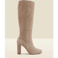 Suede Block Heel Knee High Boots