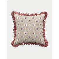 Pure Cotton Poets Rose Embroidered Cushion