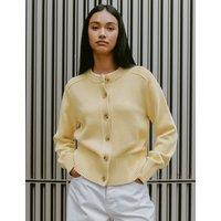 Pure Cotton Crew Neck Button Front Cardigan