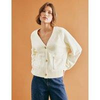 Pure Cotton Pointelle V-Neck Relaxed Cardigan